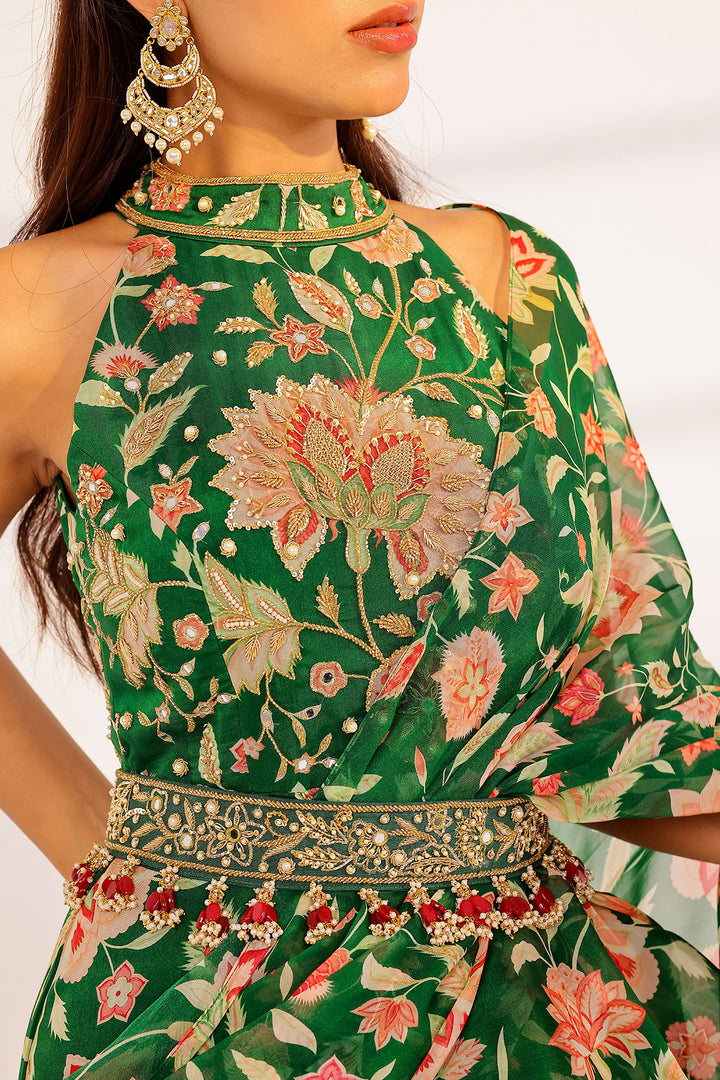 Aurelie Ruffle Dress Saree Set