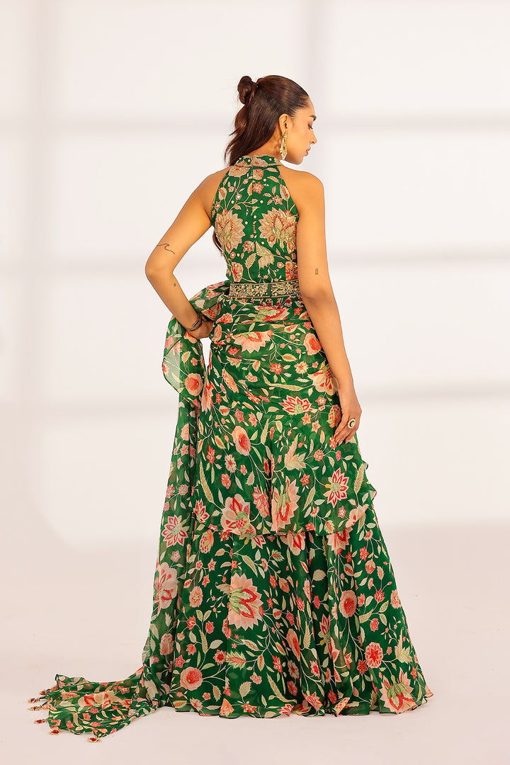 Aurelie Ruffle Dress Saree Set
