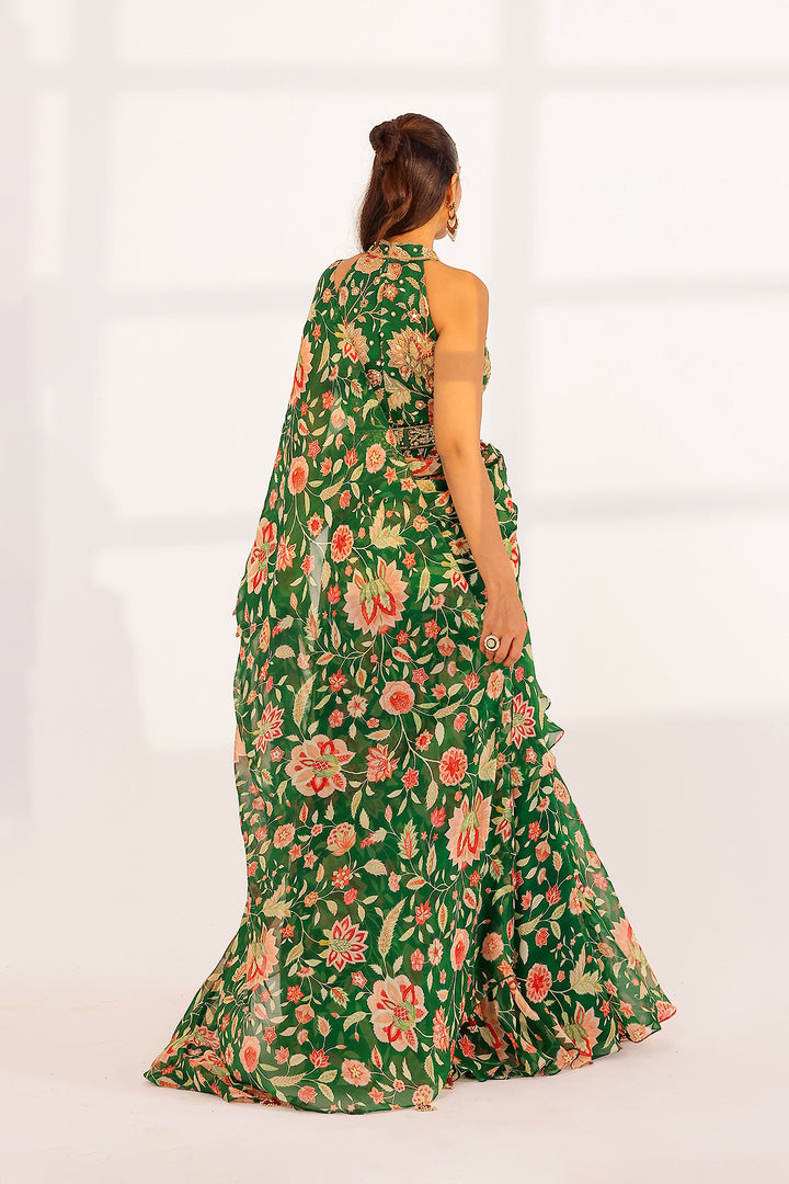 Aurelie Ruffle Dress Saree Set