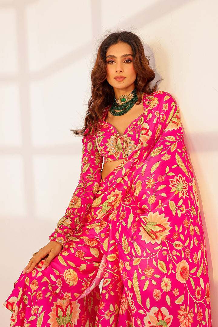 Clara Ruffle Saree Set