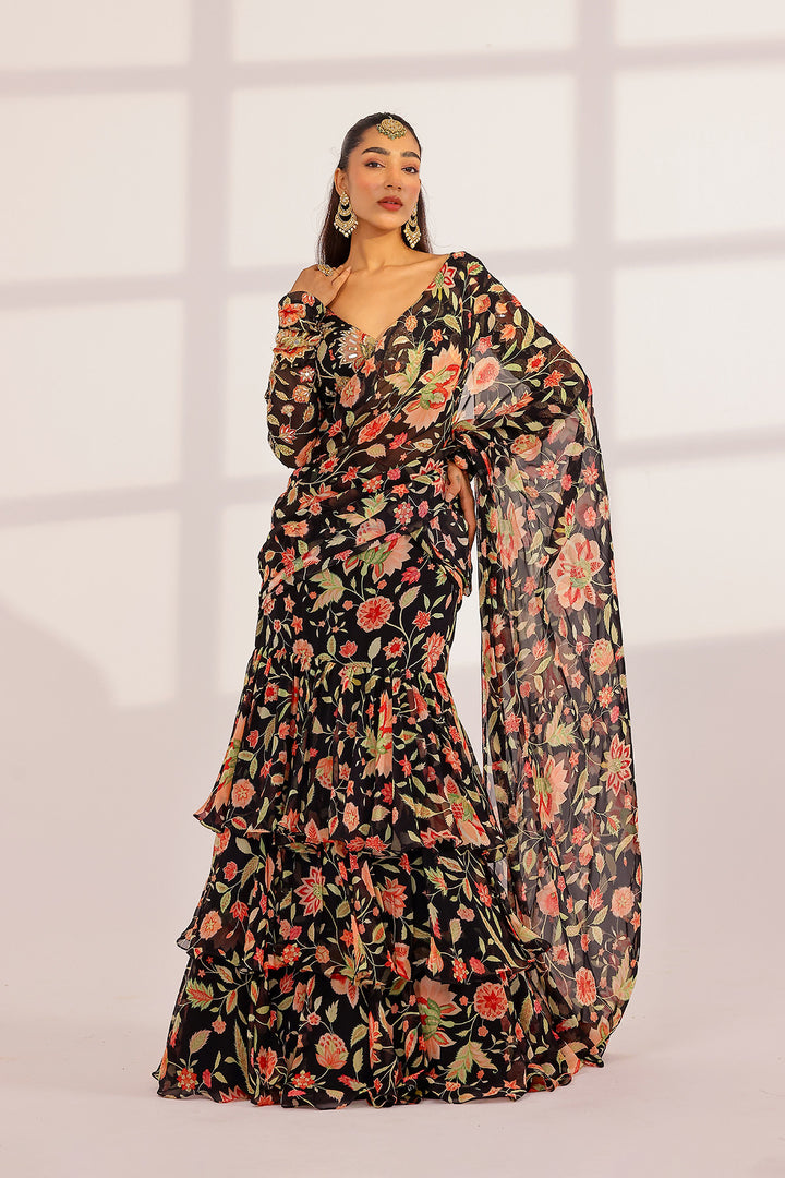 Eliana Tiered Saree Set