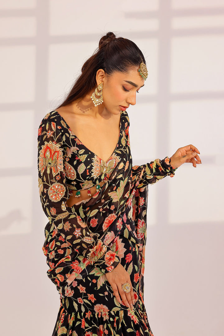Eliana Tiered Saree Set