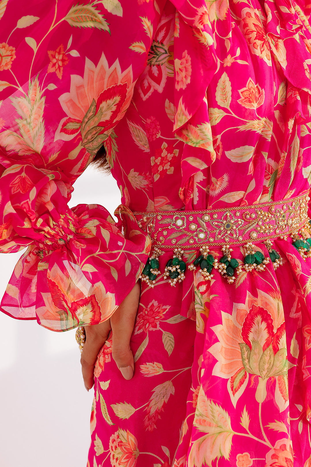 Rhea Ruffle Dress Saree Set