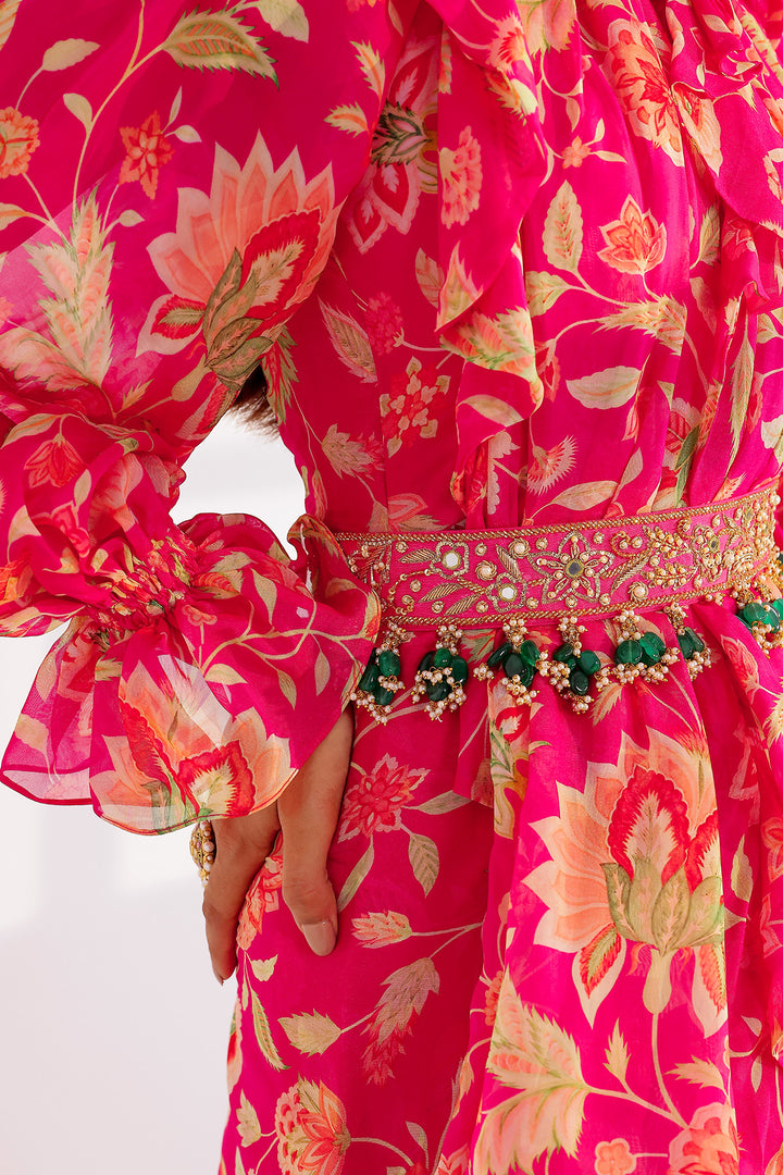 Rhea Ruffle Dress Saree Set
