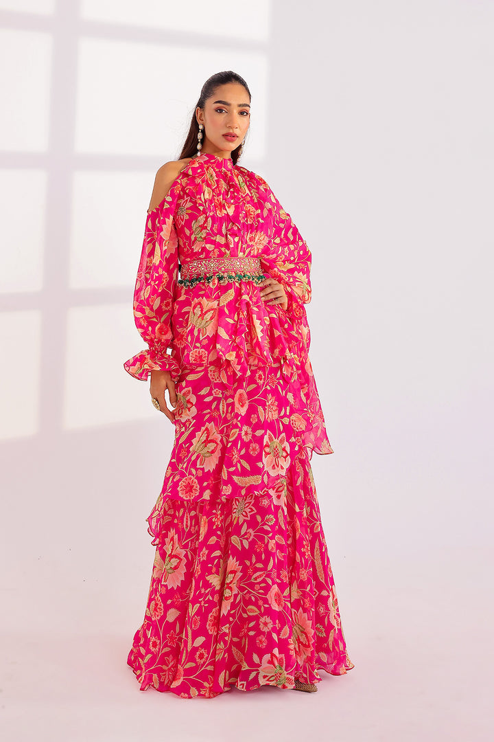 Rhea Ruffle Dress Saree Set