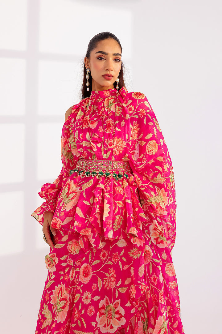 Rhea Ruffle Dress Saree Set