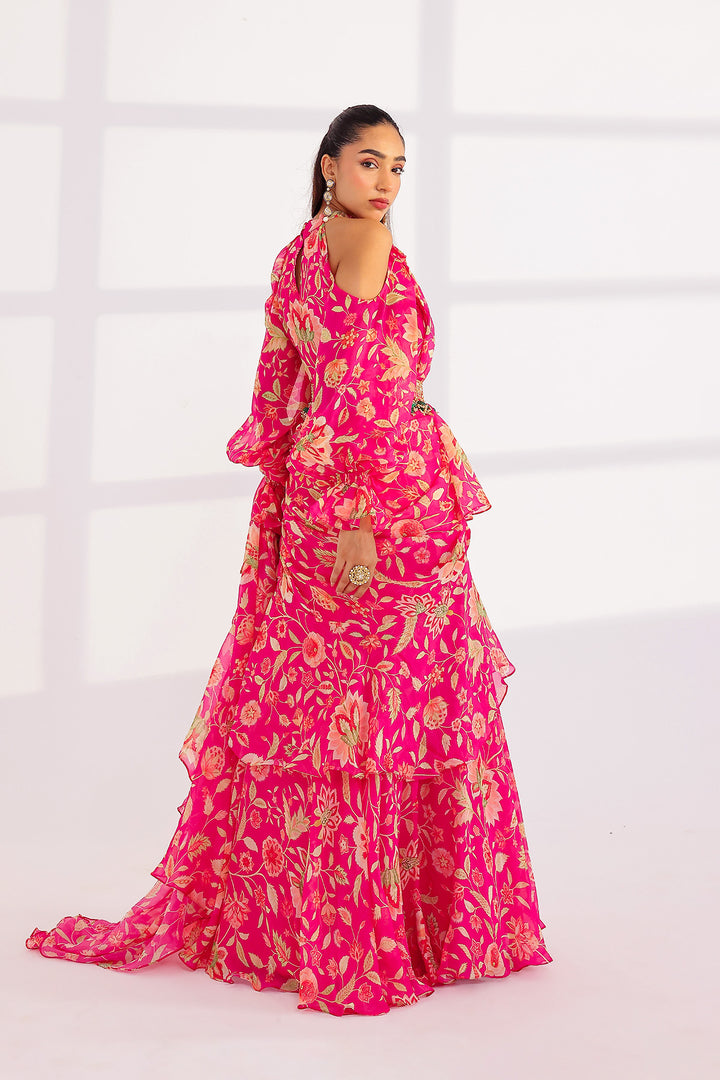 Rhea Ruffle Dress Saree Set