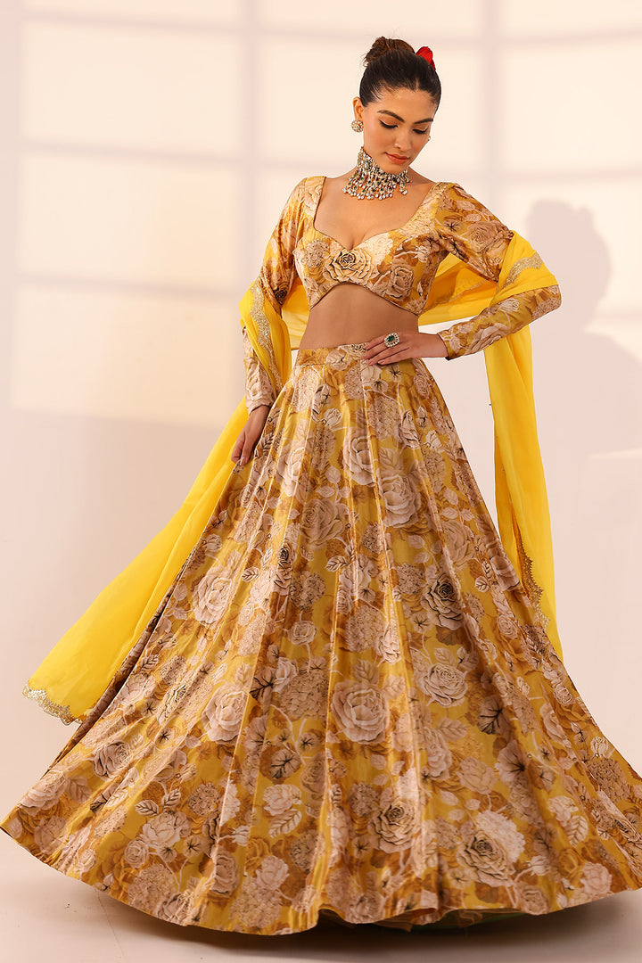 Gold lehenga set (organza dupatta)