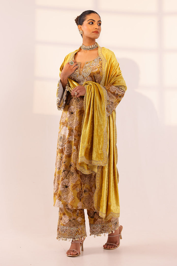 Gold kurta trouser set