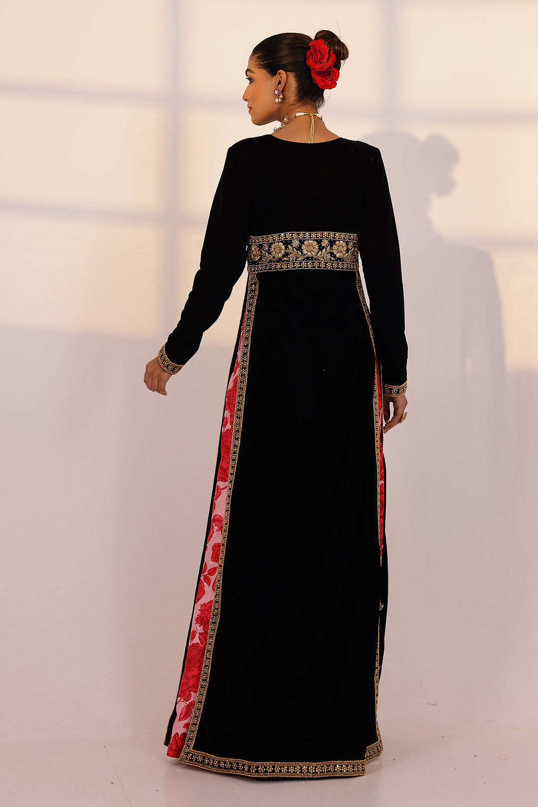 Black long kurta & sharara set