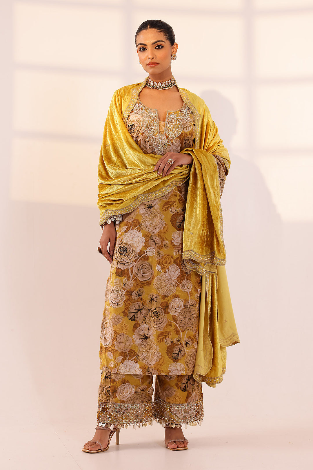 Gold kurta trouser set