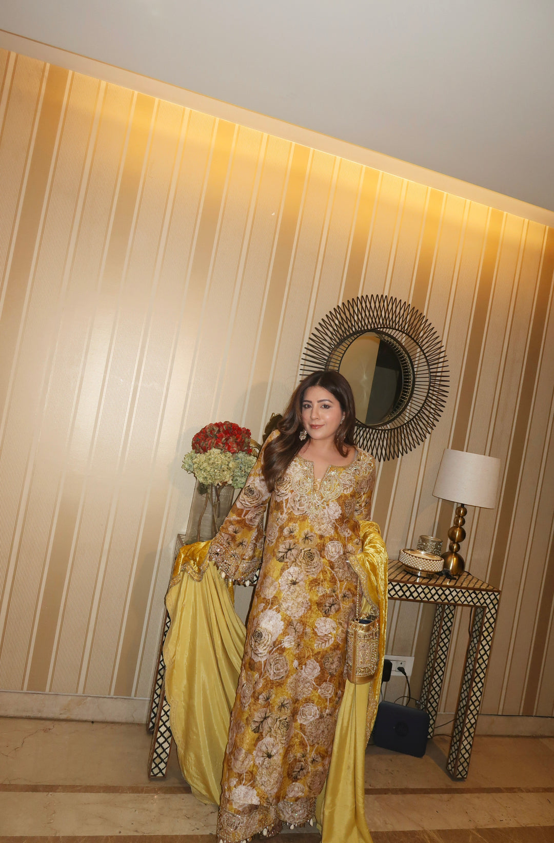 Gold kurta trouser set