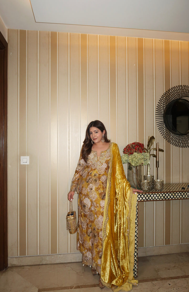 Gold kurta trouser set