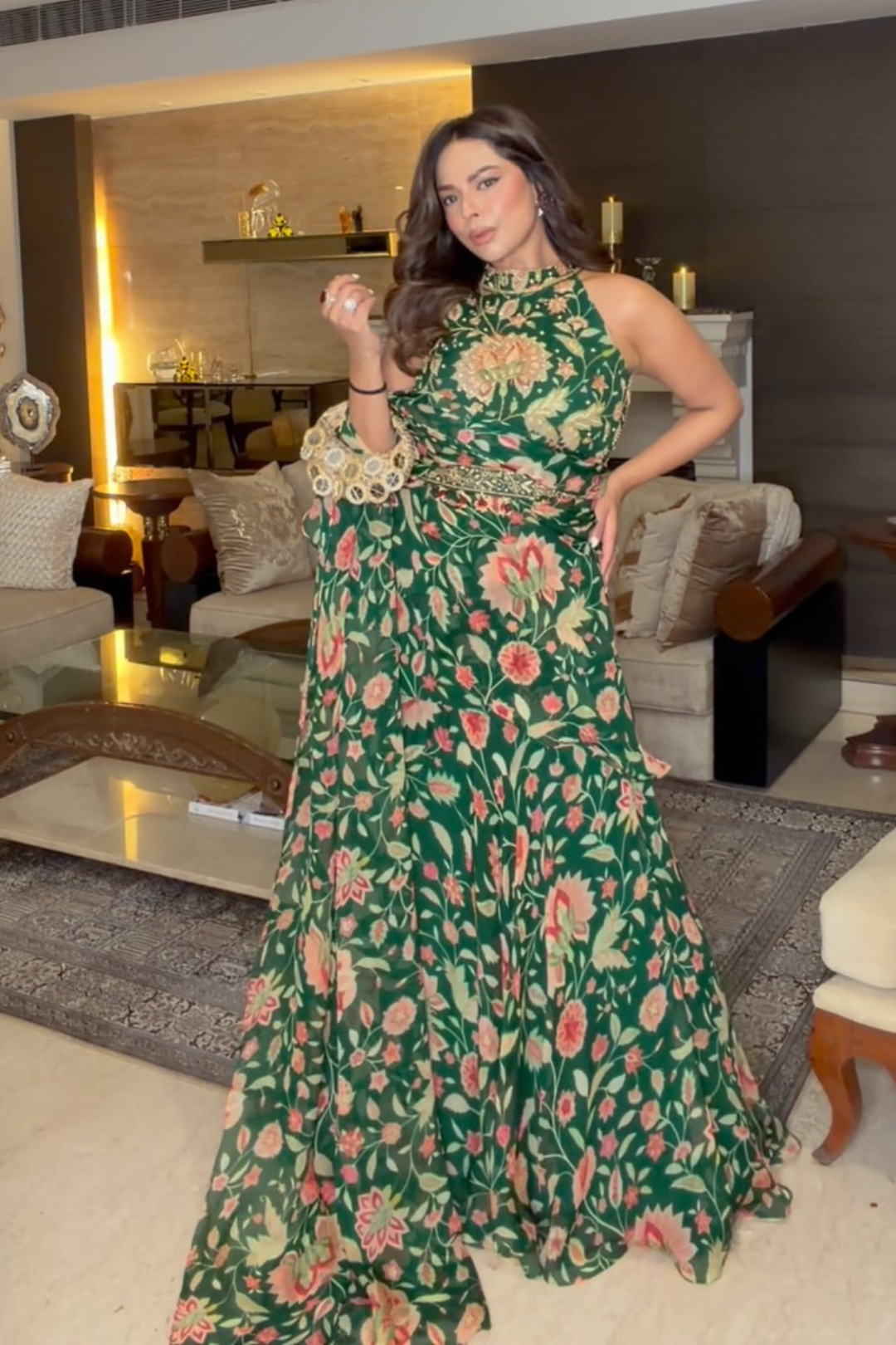Chandini Girdhar in Aurelie Ruffle Dress Saree Set