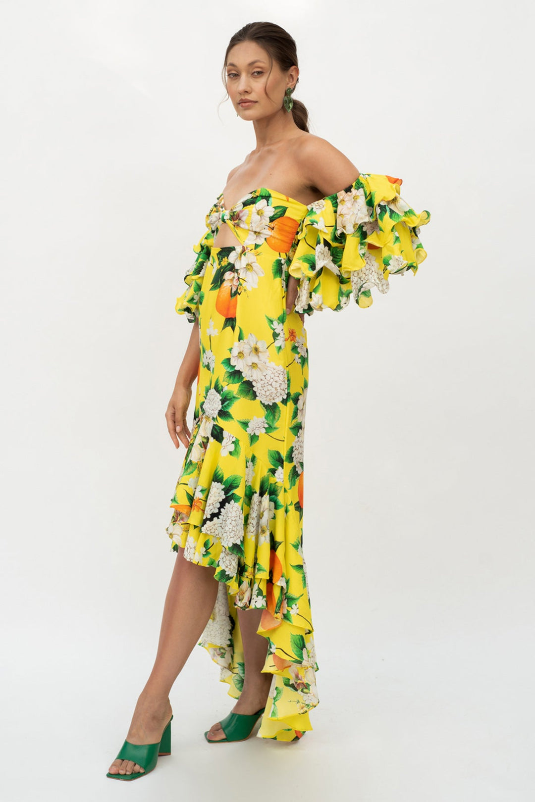 Lemon Yellow Offshoulder Dress