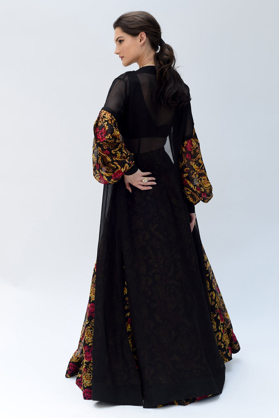 Black Gold Jacket & Lehenga Set