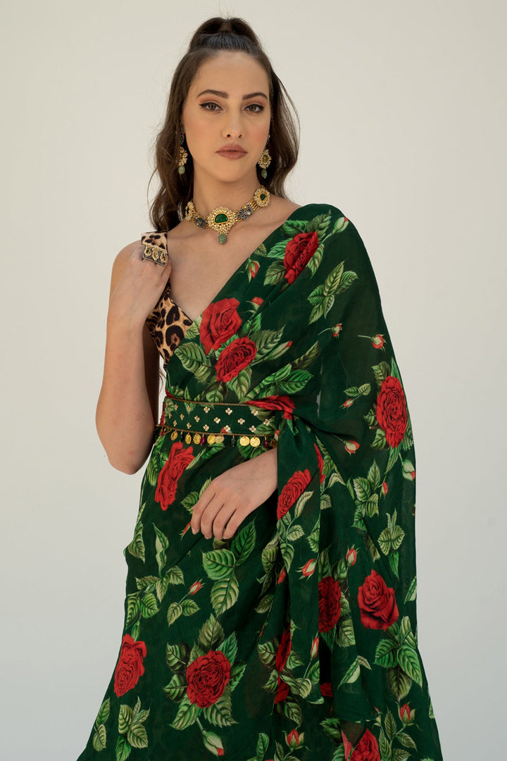 Lepord 3 Layer Ruffle Saree